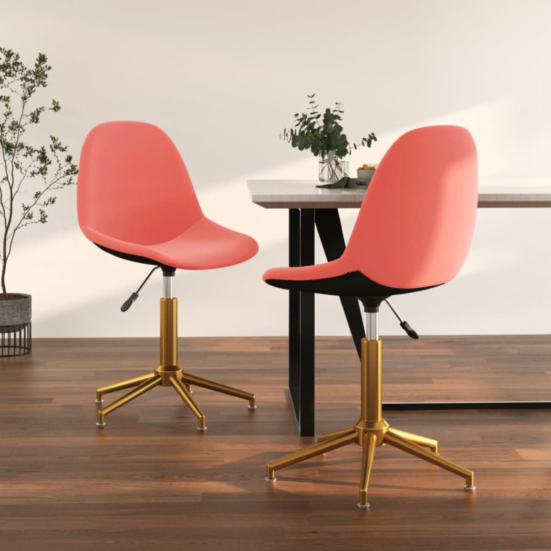 Sedie da Pranzo Girevoli 2 pz Rosa in Velluto