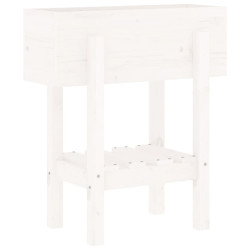 Fioriera da Giardino Bianca 62x30x69 cm Legno Massello di Pino