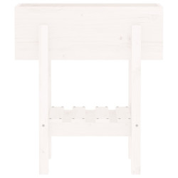 Fioriera da Giardino Bianca 62x30x69 cm Legno Massello di Pino