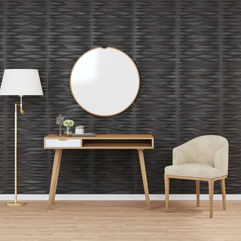 Pannelli Murali 24 pz Neri 50x50 cm EPS 6 m² Pietra