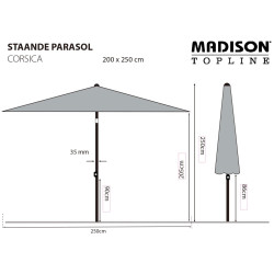 Madison Ombrellone Corsica 200x250 cm Ecru