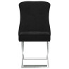 Sedia da Pranzo Nera 53x52x98 cm in Velluto e Acciaio Inox