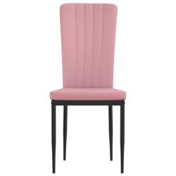 Sedie da Pranzo 4 pz Rosa in Velluto