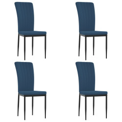 Sedie da Pranzo 4 pz Blu in Velluto