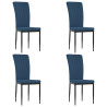 Sedie da Pranzo 4 pz Blu in Velluto