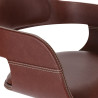 Sedia da Pranzo Marrone in Legno Curvato e Similpelle
