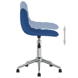 Sedie da Pranzo Girevoli 2 pz Blu in Tessuto