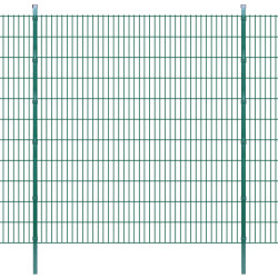 Pali per Recinzione 20 pz Verde 280 cm in Acciaio Zincato