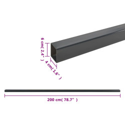 Pali per Recinzione da Giardino 10 pz Grigi 200 cm in Acciaio