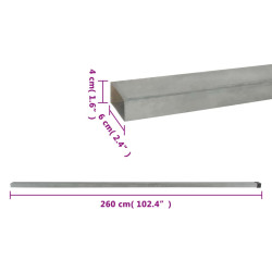 Pali per Recinzione da Giardino 30 pz Argento 260 cm in Acciaio
