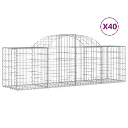 Cesti Gabbioni ad Arco 40 pz 200x50x60/80 cm Ferro Zincato