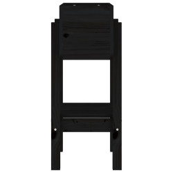 Fioriera da Giardino Nera 62x30x69 cm Legno Massello di Pino