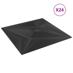 Pannelli Murali 24 pz Neri 50x50 cm EPS 6 m² Stella