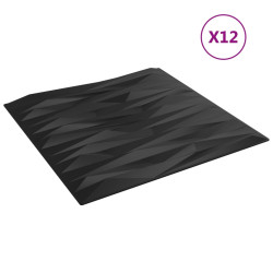 Pannelli Murali 12 pz Neri 50x50 cm EPS 3 m² Pietra