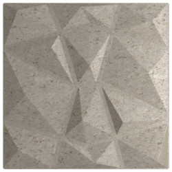 Pannelli Murali 48 pz Grigio Cemento 50x50cm EPS 12 m² Diamante
