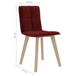 Sedie da Pranzo 4 pz Rosso Vino in Tessuto