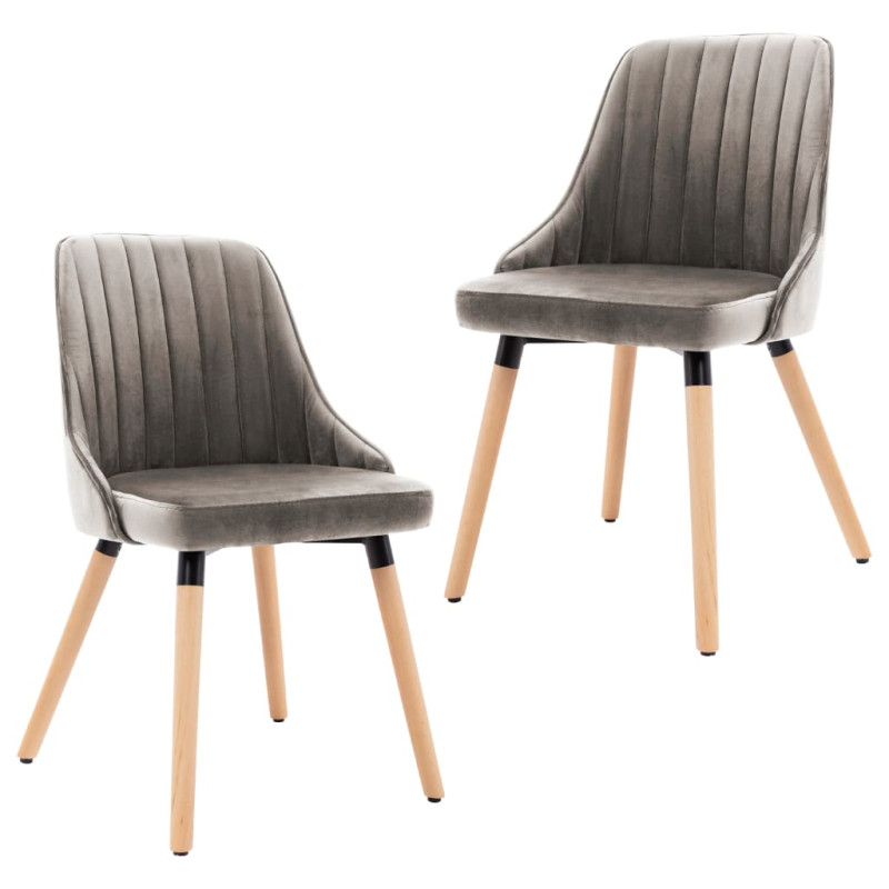 323052  Dining Chairs 2 pcs Light Grey Velvet