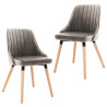 323052  Dining Chairs 2 pcs Light Grey Velvet