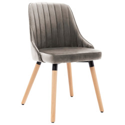 323052  Dining Chairs 2 pcs Light Grey Velvet